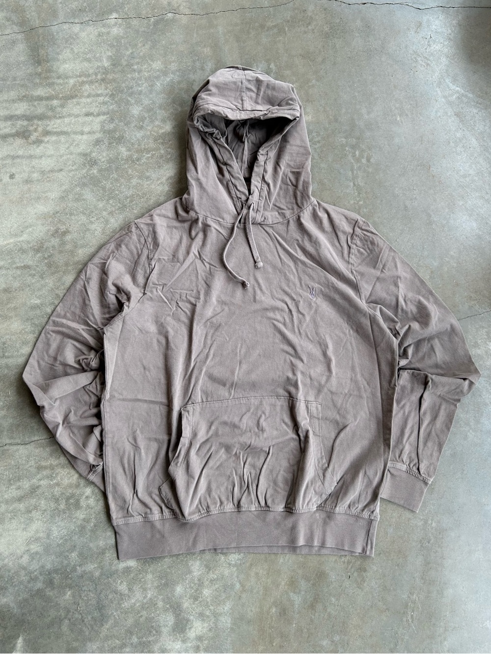 AllSaints Taupe Hooded Sweatshirt